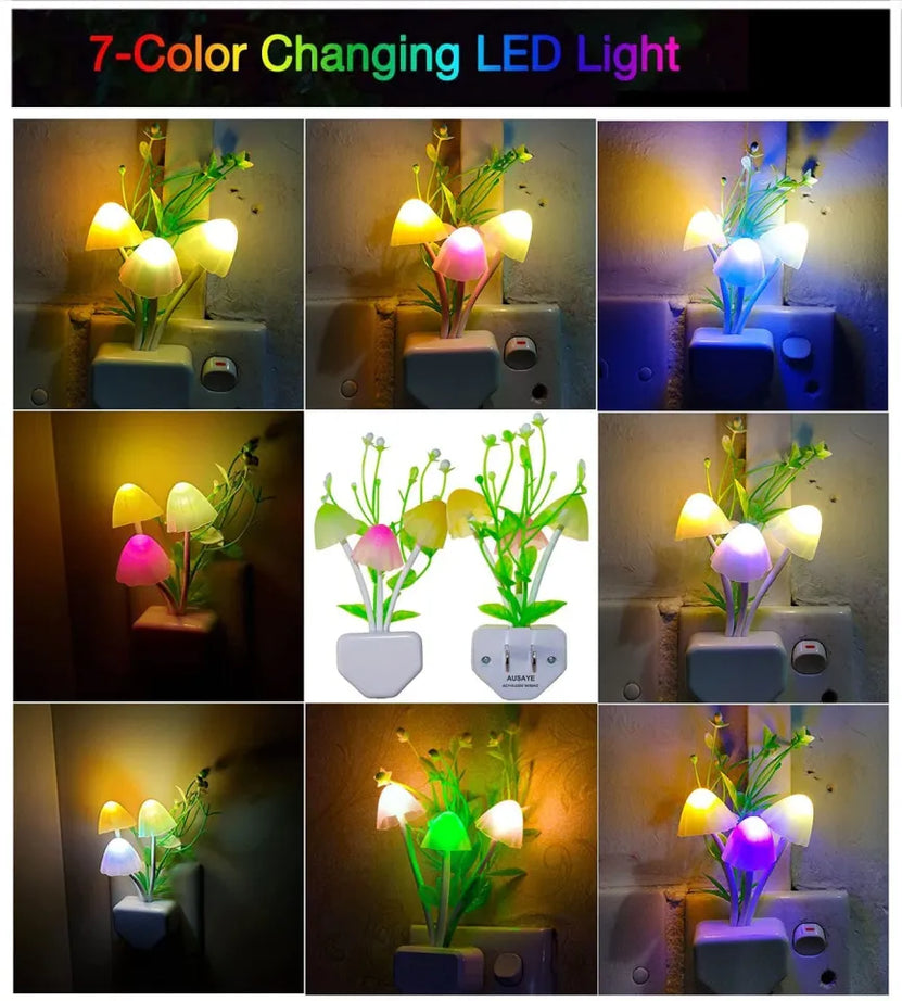 Cute Mushroom LED Night Light – Pack of 2