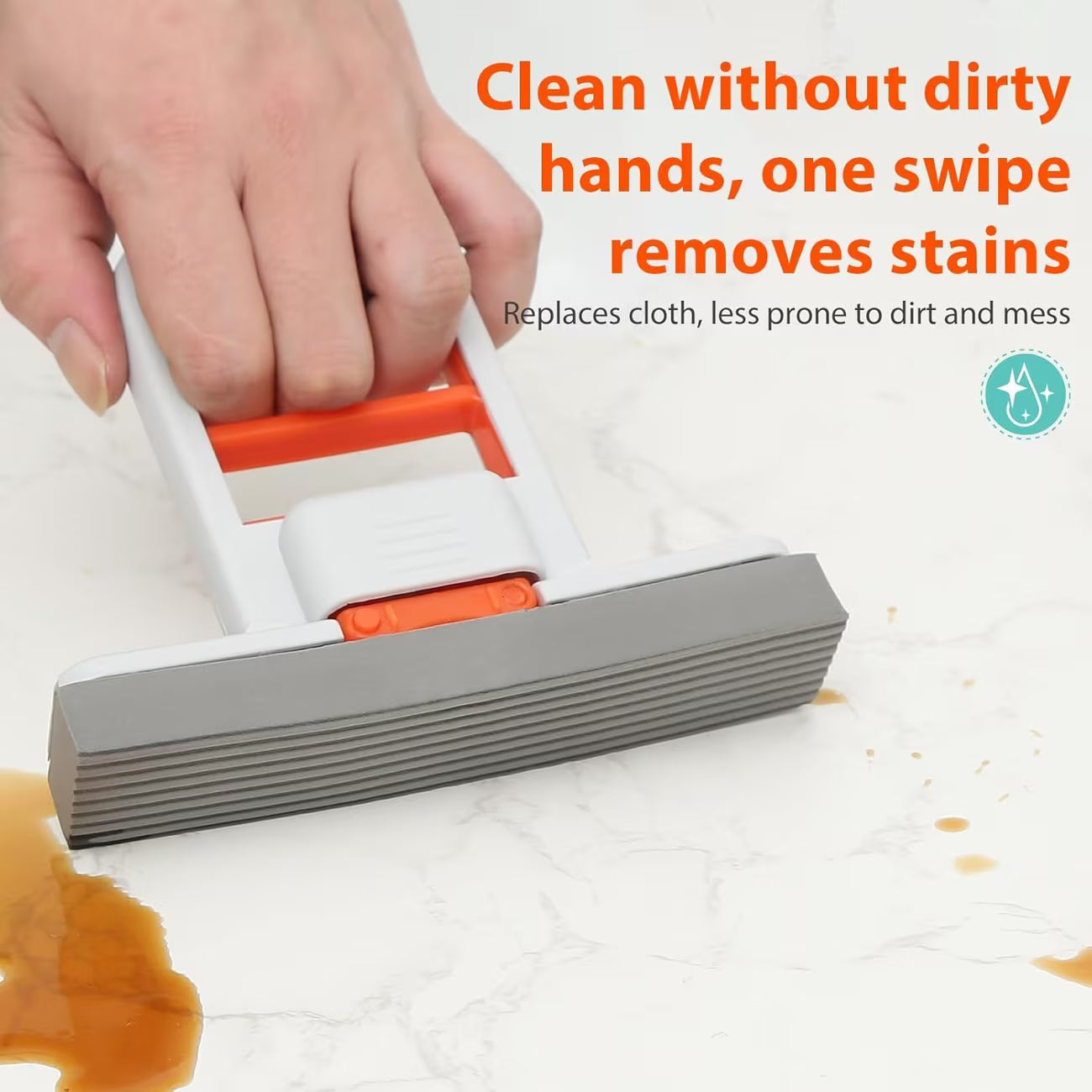 Mini Mop Sponge Mop Suitable for Kitchen Bathroom Living Room and Car Cleaning Ceramic Drill Floor Cleaning