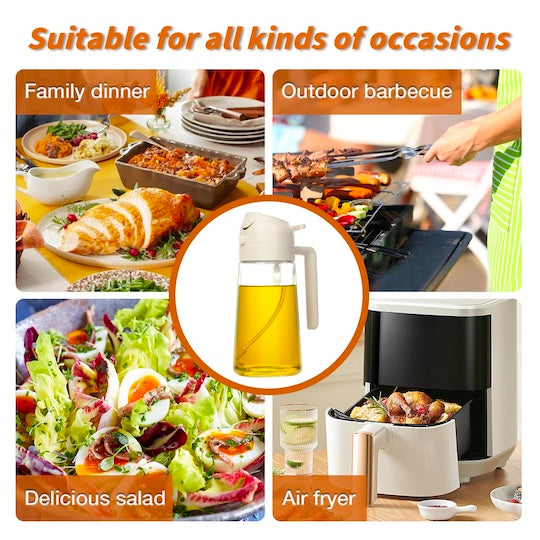 2-in-1 Glass Oil Dispenser and Sprayer