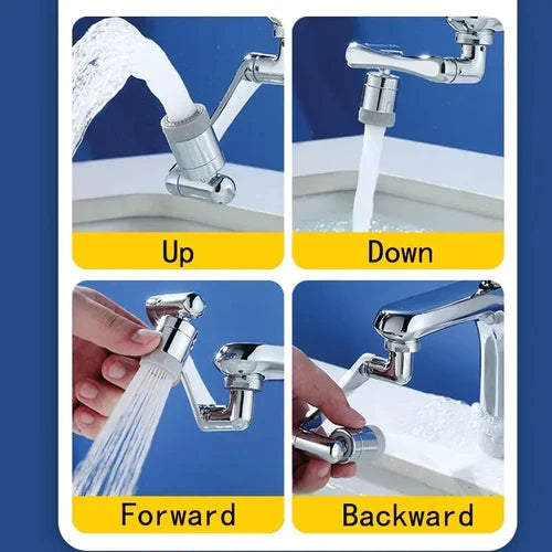 Universal 1080 Degree Swivel Extension Faucet Aerator Rotate Robotic Arm Tap Extender