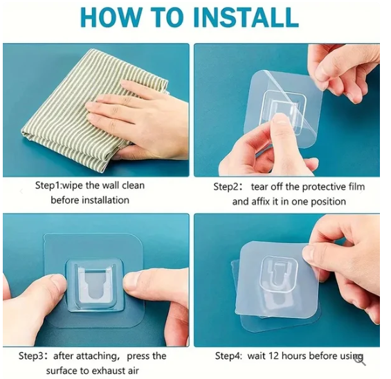 10 pcs Double Sided Self Adhesive Wall Hooks