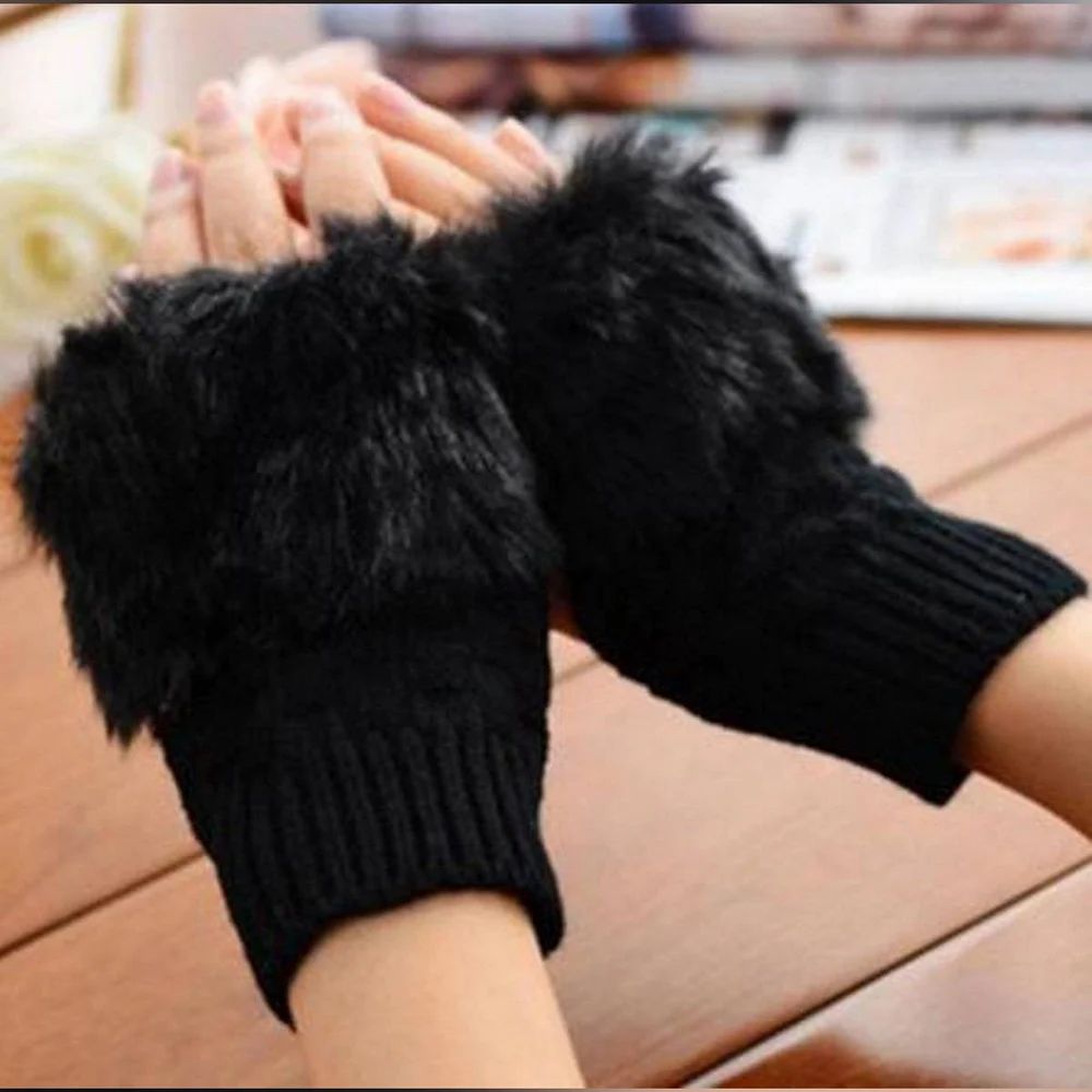 Korean Hand Fur Wool Gloves