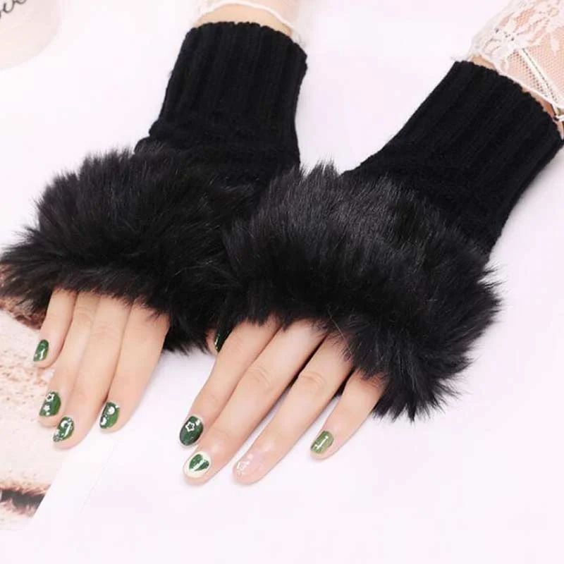 Korean Hand Fur Wool Gloves