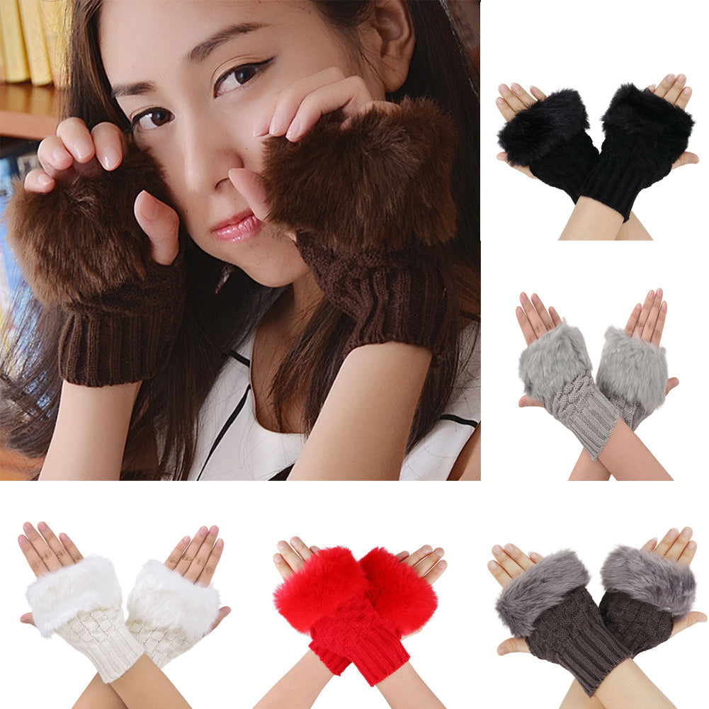 Korean Hand Fur Wool Gloves