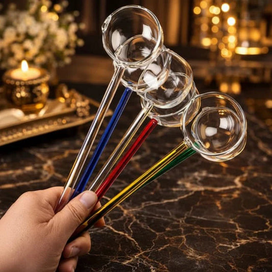 Heat Resistant Borosilicate Glass Tarka Spoon