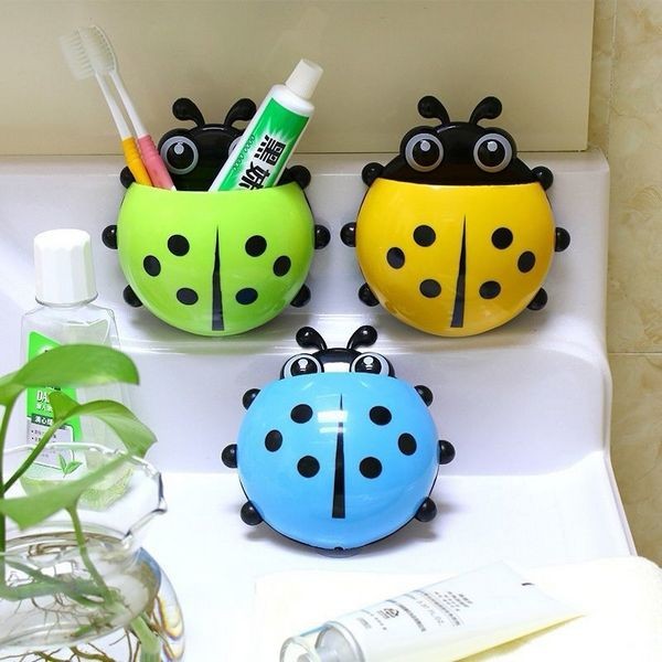 Ladybug Multipurpose Toothbrush & Toothpaste Holder, Wall-Mounted