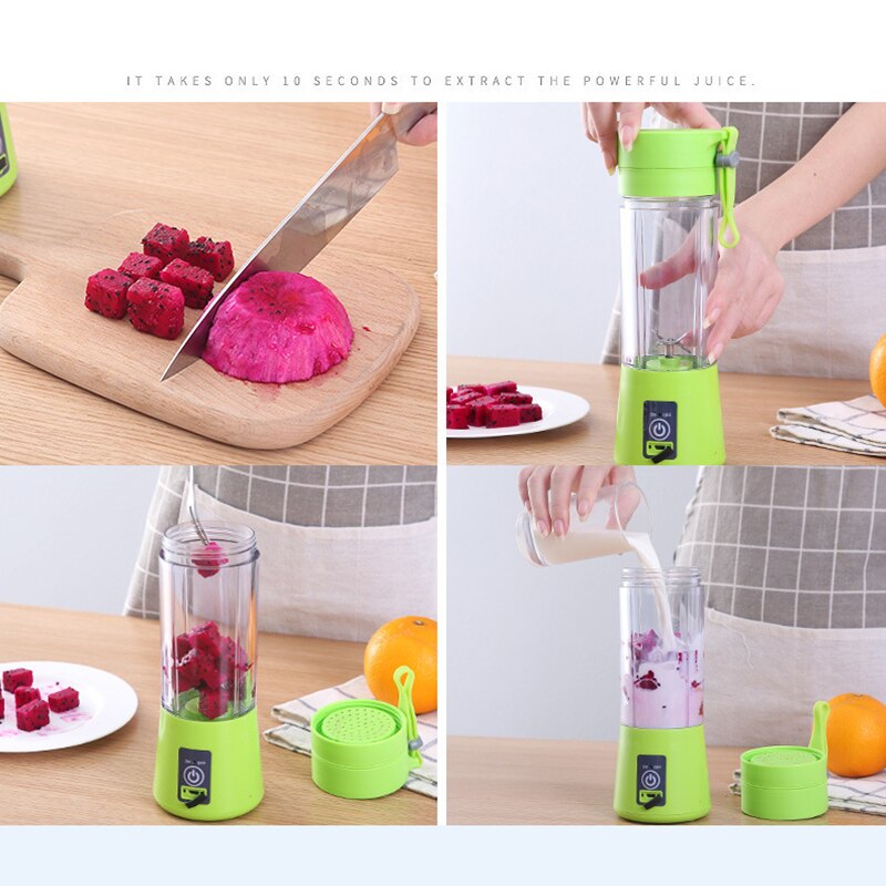 USB Rechargeable Juicer 6 Blades Electric Blender Portable Mixer