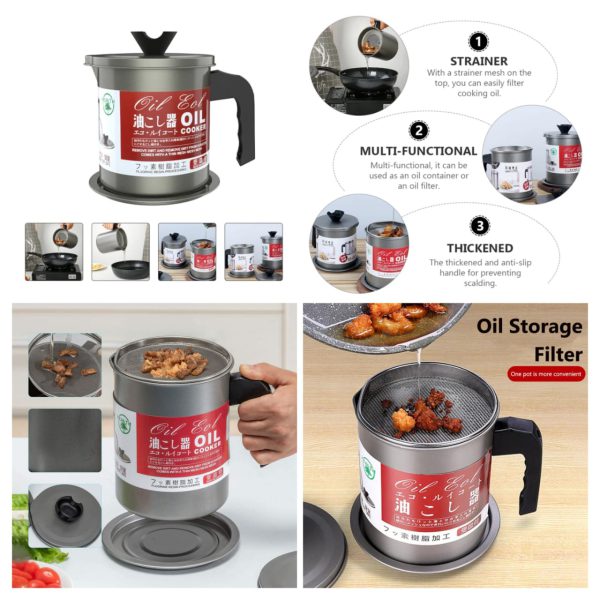 1.4L Stainless Steel Oil Strainer Pot