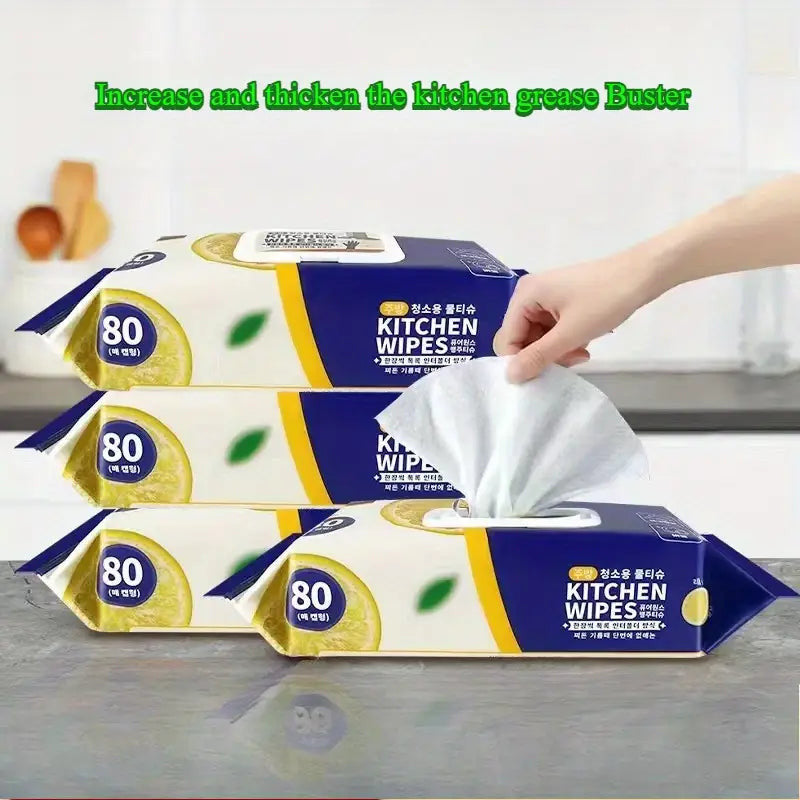 🍋 Ultra-Cleaning Kitchen Wipes: 80 Pcs Mega Saver Pack 🍋