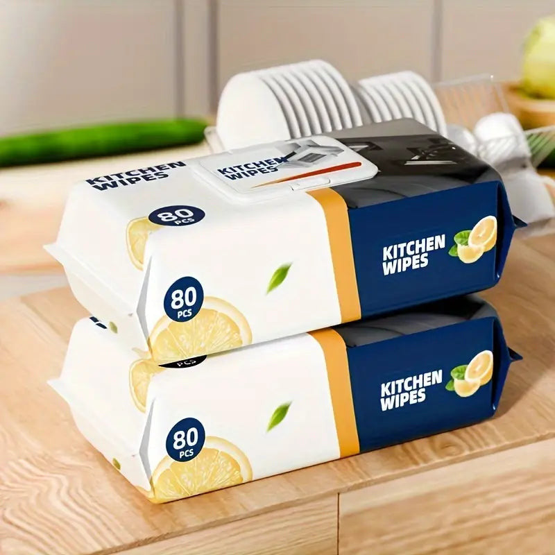 🍋 Ultra-Cleaning Kitchen Wipes: 80 Pcs Mega Saver Pack 🍋