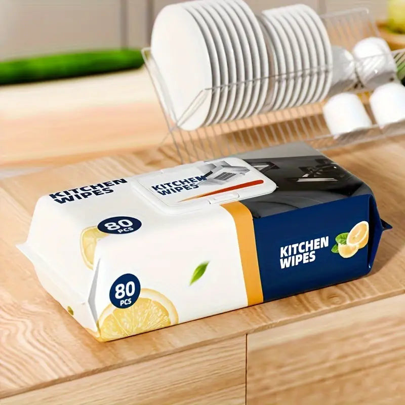 🍋 Ultra-Cleaning Kitchen Wipes: 80 Pcs Mega Saver Pack 🍋