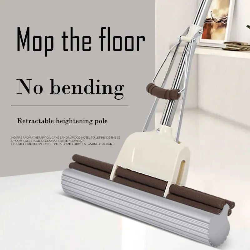 Sponge Floor Cleaning Mop & Window Cleaner with Adjustable Handle