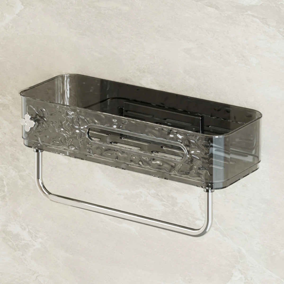 Wall Mounted Storage Rack With Towel Holder, Punch Free Storage Rack